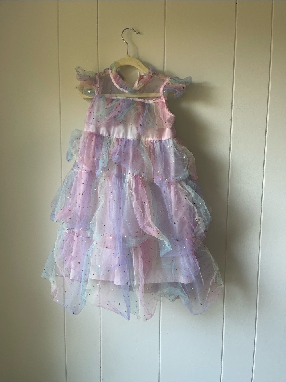Kids Pastel Rainbow Layered Tulle Costume Dress